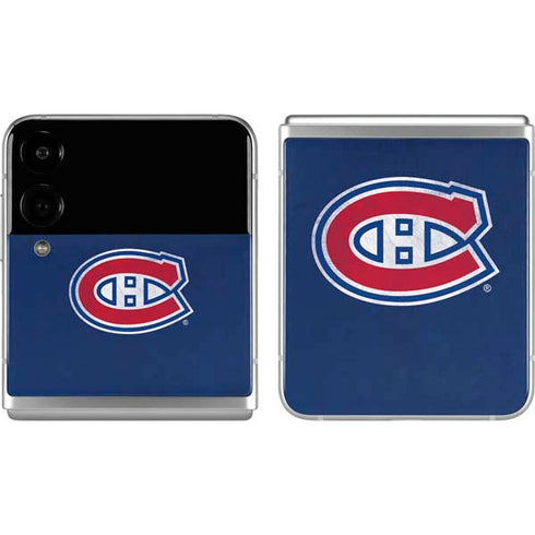 NHL Montreal Canadiens Distressed Galaxy Z Flip4 5G Skin