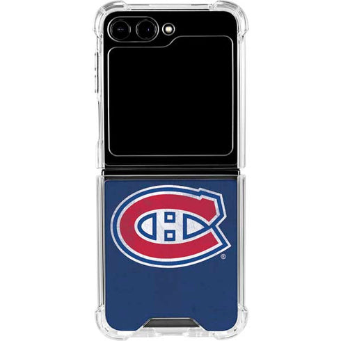 NHL Montreal Canadiens Distressed Galaxy Z Flip5 5G Clear Case