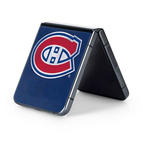 NHL Montreal Canadiens Distressed Galaxy Z Flip5 5G Skin