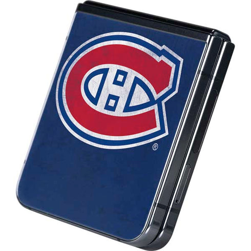 NHL Montreal Canadiens Distressed Galaxy Z Flip5 5G Skin