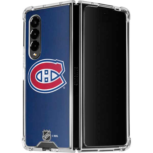 NHL Montreal Canadiens Distressed Galaxy Z Fold4 5G Clear Case