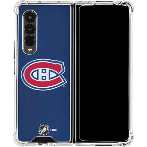NHL Montreal Canadiens Distressed Galaxy Z Fold4 5G Clear Case