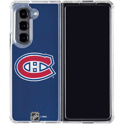 NHL Montreal Canadiens Distressed Galaxy Z Fold5 5G Clear Case