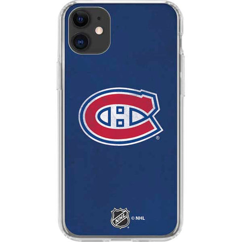 NHL Montreal Canadiens Distressed iPhone 11 Clear Case