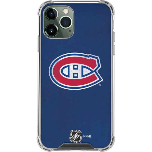 NHL Montreal Canadiens Distressed iPhone 12 Pro Max Clear Case