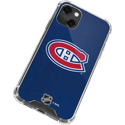 NHL Montreal Canadiens Distressed iPhone 13 Mini Clear Case