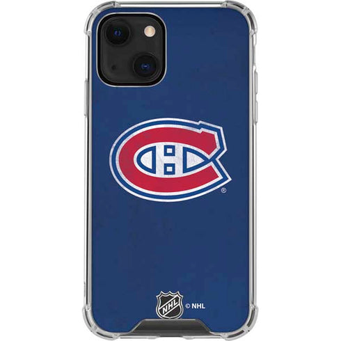 NHL Montreal Canadiens Distressed iPhone 14 Plus Clear Case