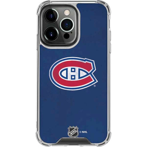 NHL Montreal Canadiens Distressed iPhone 15 Pro Clear Case