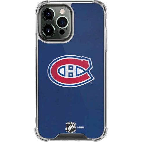 NHL Montreal Canadiens Distressed iPhone 14 Pro Max Clear Case