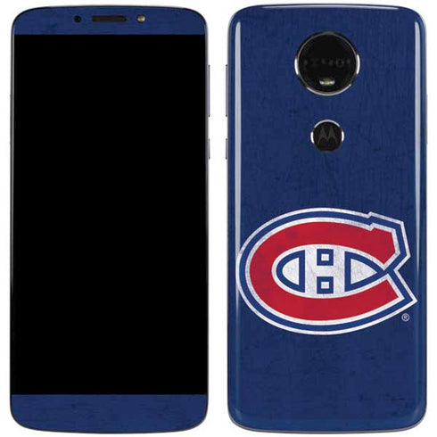 NHL Montreal Canadiens Distressed Moto E5 Plus Skin