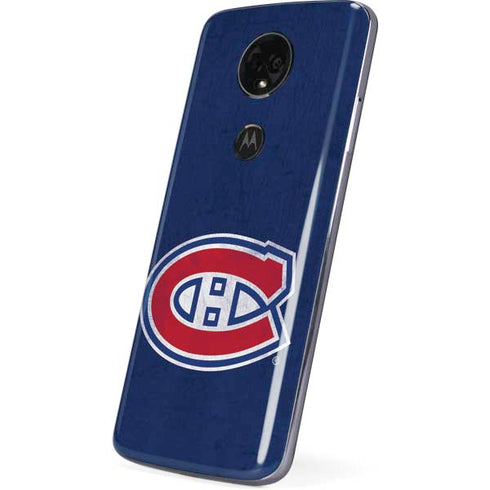 NHL Montreal Canadiens Distressed Moto E5 Plus Skin
