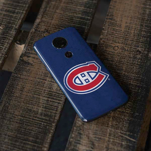 NHL Montreal Canadiens Distressed Moto E5 Plus Skin