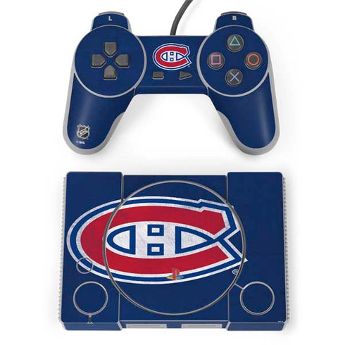 NHL Montreal Canadiens Distressed PlayStation Classic Bundle Skin