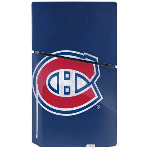 NHL Montreal Canadiens Distressed PS5 Slim Disk Console Skin