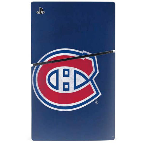 NHL Montreal Canadiens Distressed PS5 Slim Digital Edition Console Skin