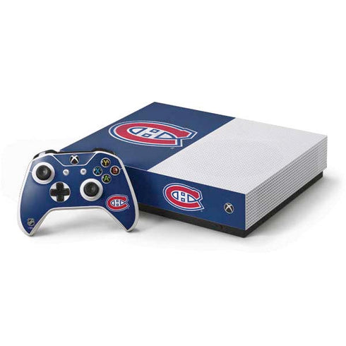 NHL Montreal Canadiens Distressed Xbox One S All-Digital Edition Bundle Skin