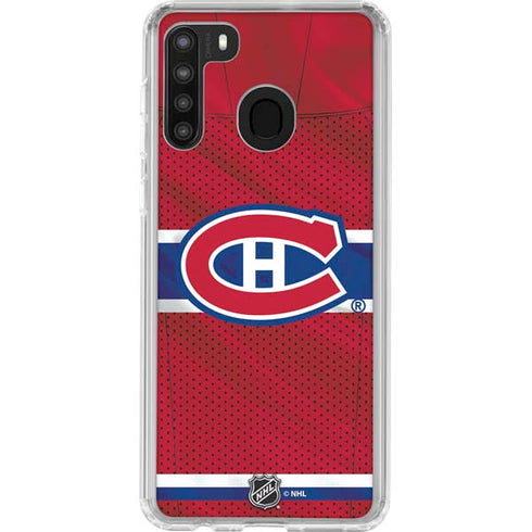 NHL Montreal Canadiens Home Jersey Galaxy A21 Clear Case