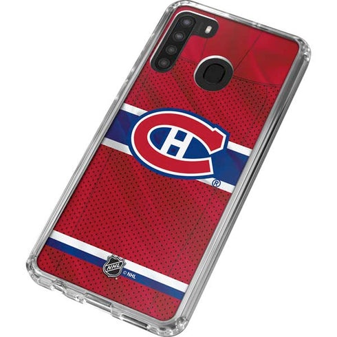 NHL Montreal Canadiens Home Jersey Galaxy A21 Clear Case
