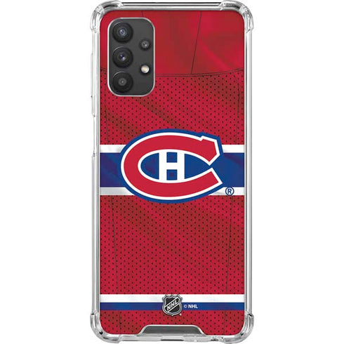 NHL Montreal Canadiens Home Jersey Galaxy A32 5G Clear Case