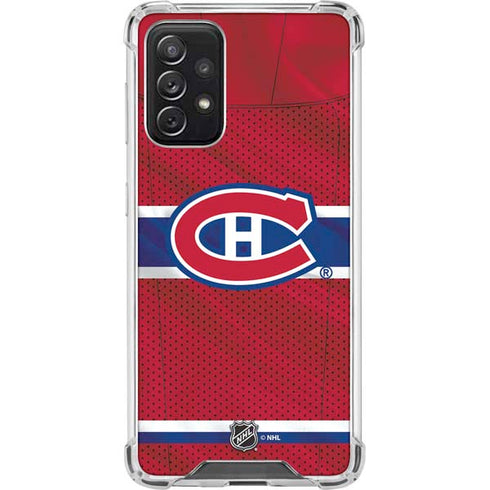 NHL Montreal Canadiens Home Jersey Galaxy A72 5G Clear Case
