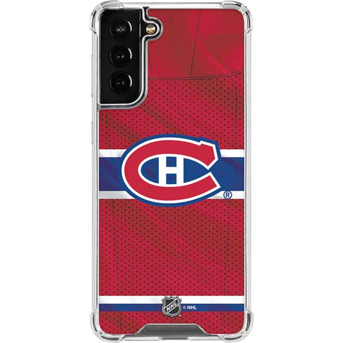 NHL Montreal Canadiens Home Jersey Galaxy S21 FE Clear Case