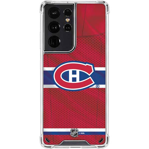NHL Montreal Canadiens Home Jersey Galaxy S21 Ultra 5G Clear Case