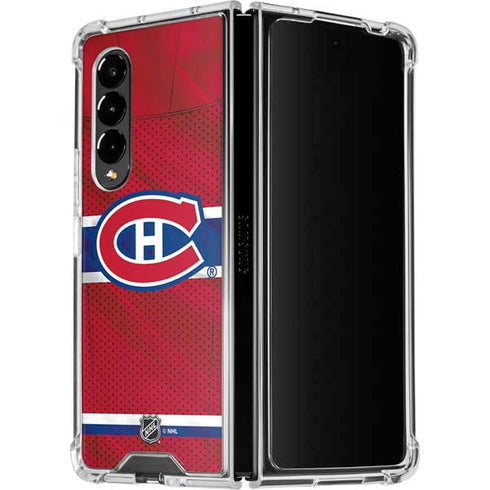 NHL Montreal Canadiens Home Jersey Galaxy Z Fold4 5G Clear Case