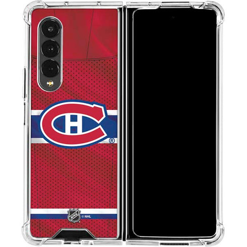 NHL Montreal Canadiens Home Jersey Galaxy Z Fold4 5G Clear Case