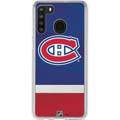 NHL Montreal Canadiens Jersey Galaxy A21 Clear Case