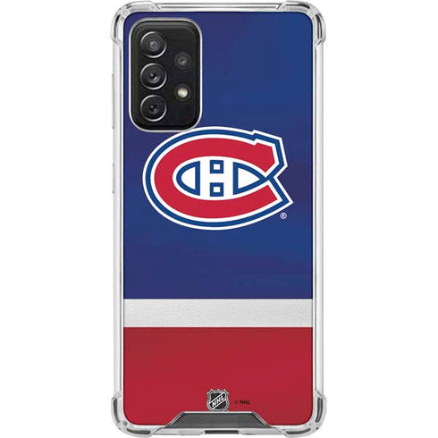 NHL Montreal Canadiens Jersey Galaxy A72 5G Clear Case