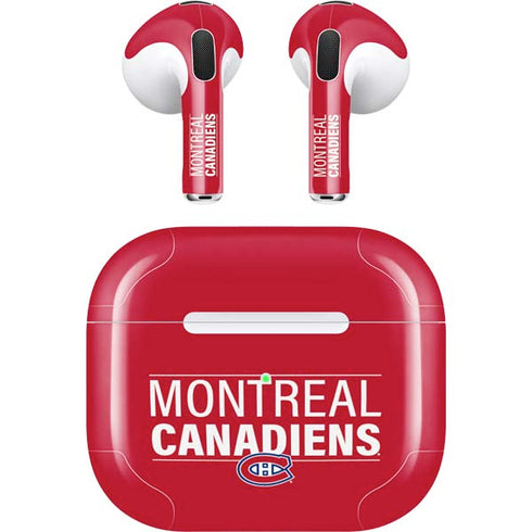 NHL Montreal Canadiens Lineup Apple AirPods (3rd Gen 2021) Skin