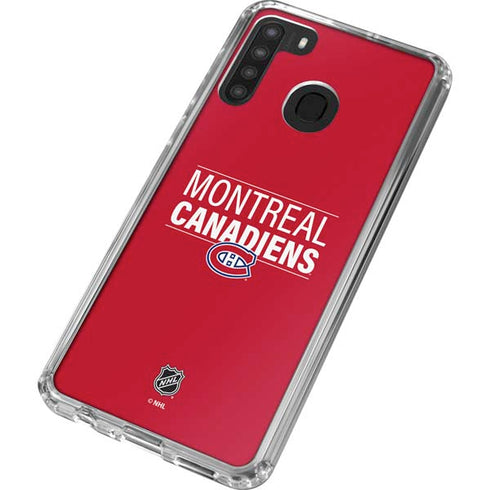 NHL Montreal Canadiens Lineup Galaxy A21 Clear Case