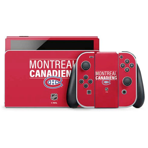 NHL Montreal Canadiens Lineup Nintendo Switch OLED (2021) Skin