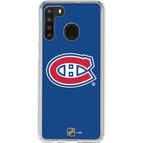 NHL Montreal Canadiens Solid Background Galaxy A21 Clear Case
