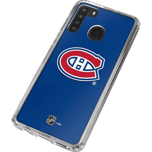 NHL Montreal Canadiens Solid Background Galaxy A21 Clear Case