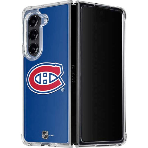 NHL Montreal Canadiens Solid Background Galaxy Z Fold5 5G Clear Case