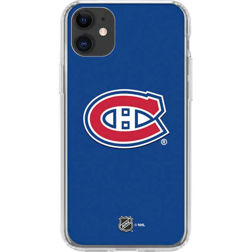 NHL Montreal Canadiens Solid Background iPhone 11 Clear Case