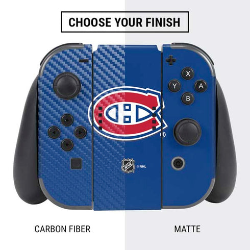 NHL Montreal Canadiens Solid Background Nintendo Switch Bundle Skin