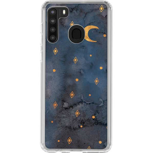 Moon and Stars Galaxy A21 Clear Case