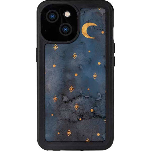 Moon and Stars iPhone 13 Mini Waterproof Case