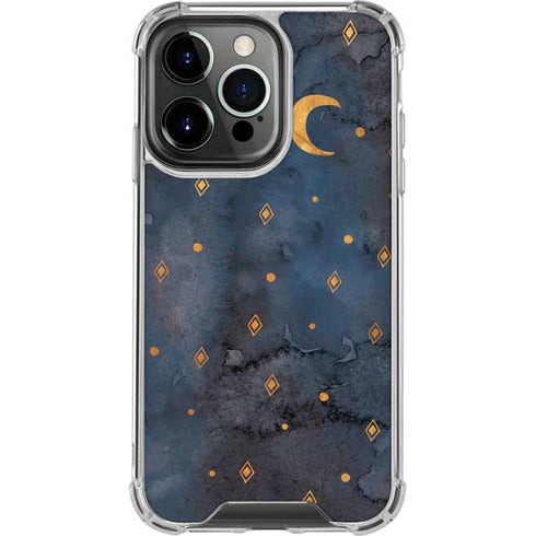 Moon and Stars iPhone 14 Pro Clear Case