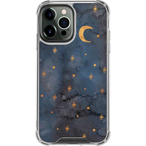 Moon and Stars iPhone 14 Pro Max Clear Case