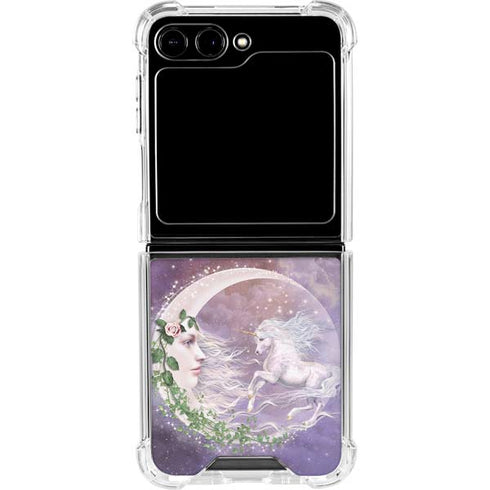 Moon Unicorn by Laurie Prindle Galaxy Z Flip5 5G Clear Case