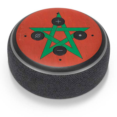 Morocco Flag Distressed Amazon Echo Dot Skin