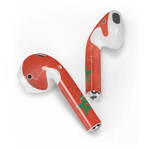 Morocco Flag Distressed Apple AirPods Skin