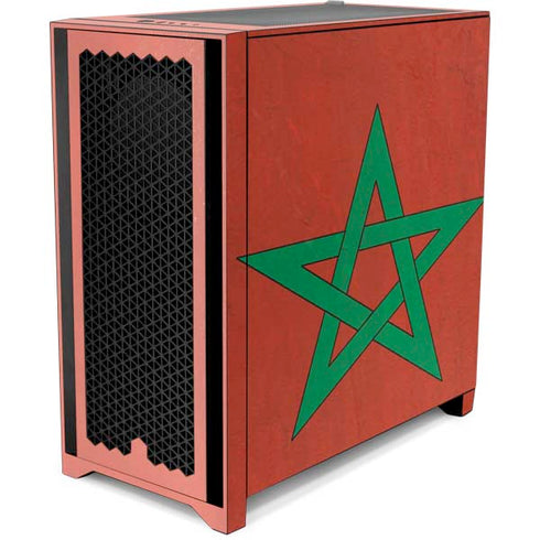 Morocco Flag Distressed Corsair 4000D Tempered Glass Mid-Tower ATX Case Skin