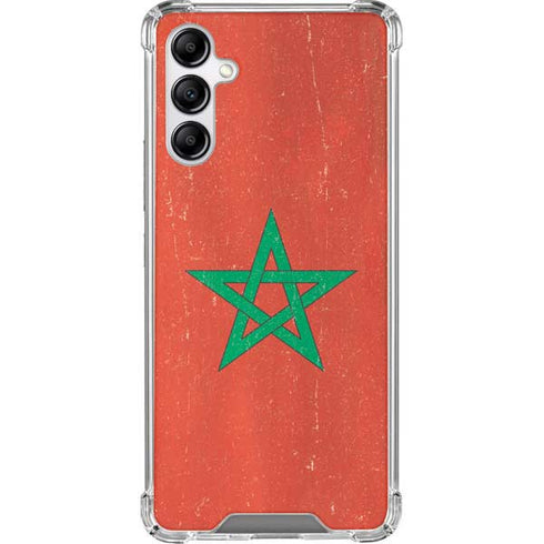 Morocco Flag Distressed Galaxy A14 5G Clear Case