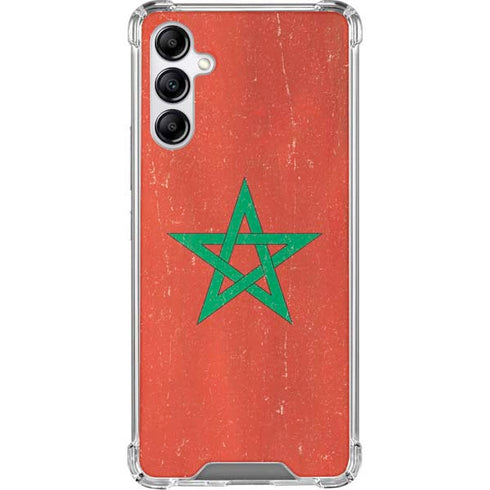 Morocco Flag Distressed Galaxy A15 5G Clear Case