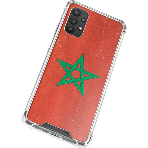Morocco Flag Distressed Galaxy A32 5G Clear Case