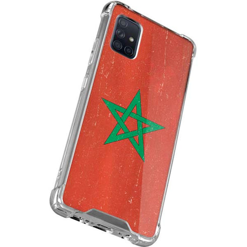 Morocco Flag Distressed Galaxy A51 5G Clear Case